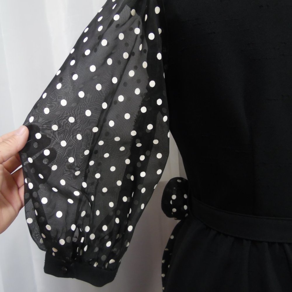 Herman Marcus Vintage Black Dress with Ruffles - Picture 12 of 16
